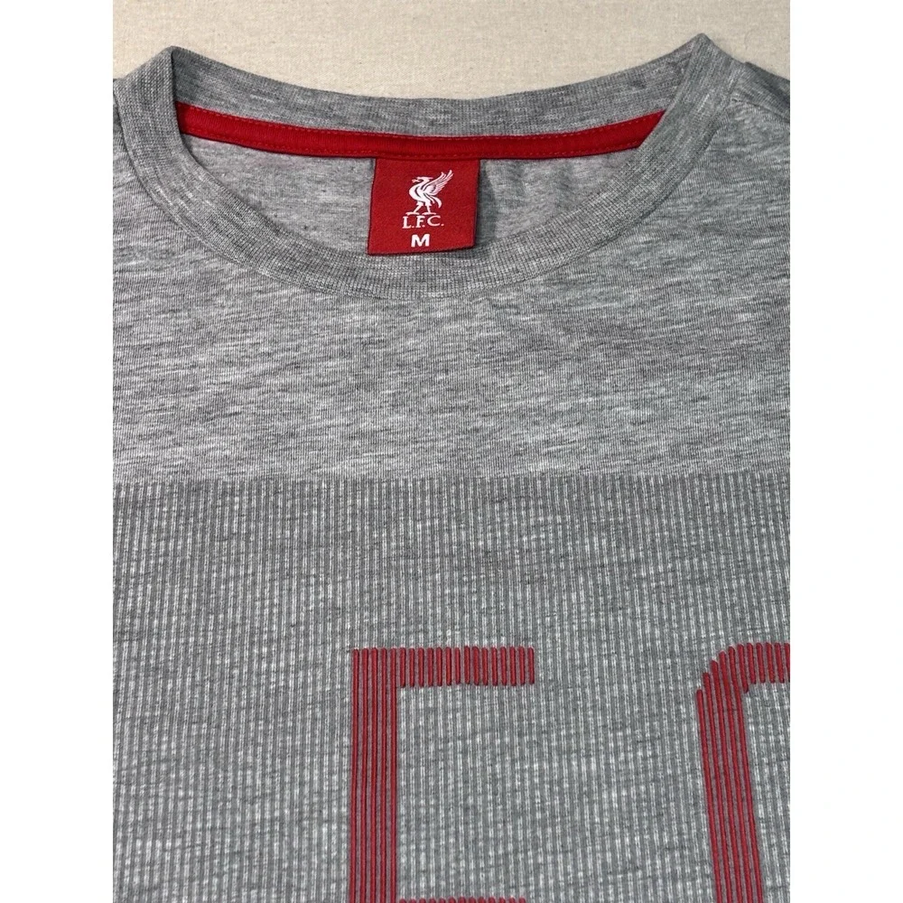 Liverpool FC Soccer Team Gray Red Graphic Shirt T-Shirt Mens Size M 016